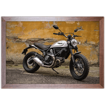 Moto 06 - Quadro com Moldura - Preto, Marrom, Rústico ou Branco