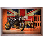 Moto 10 - Quadro com Moldura - Preto, Marrom, Rústico ou Branco