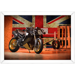 Moto 10 - Quadro com Moldura - Preto, Marrom, Rústico ou Branco