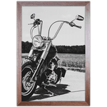 Moto 14 - Quadro com Moldura - Preto, Marrom, Rústico ou Branco