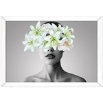 Mulher Florida 01 - Quadro com Moldura - Preto, Marrom, Rústico ou Branco