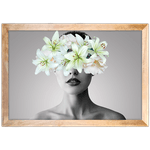Mulher Florida 01 - Quadro com Moldura - Preto, Marrom, Rústico ou Branco