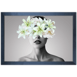 Mulher Florida 01 - Quadro com Moldura - Preto, Marrom, Rústico ou Branco