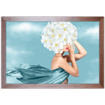 Mulher Florida 02 - Quadro com Moldura - Preto, Marrom, Rústico ou Branco