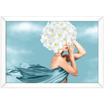 Mulher Florida 02 - Quadro com Moldura - Preto, Marrom, Rústico ou Branco