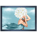 Mulher Florida 02 - Quadro com Moldura - Preto, Marrom, Rústico ou Branco