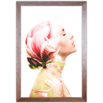 Mulher Florida 04 - Quadro com Moldura - Preto, Marrom, Rústico ou Branco