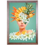 Mulher Florida 05 - Quadro com Moldura - Preto, Marrom, Rústico ou Branco