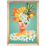 Mulher Florida 05 - Quadro com Moldura - Preto, Marrom, Rústico ou Branco