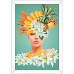 Mulher Florida 05 - Quadro com Moldura - Preto, Marrom, Rústico ou Branco