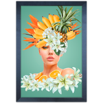 Mulher Florida 05 - Quadro com Moldura - Preto, Marrom, Rústico ou Branco