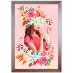 Mulher Florida 07 - Quadro com Moldura - Preto, Marrom, Rústico ou Branco