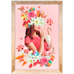 Mulher Florida 07 - Quadro com Moldura - Preto, Marrom, Rústico ou Branco