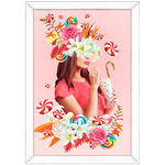 Mulher Florida 07 - Quadro com Moldura - Preto, Marrom, Rústico ou Branco