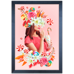Mulher Florida 07 - Quadro com Moldura - Preto, Marrom, Rústico ou Branco
