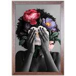 Mulher Florida 08 - Quadro com Moldura - Preto, Marrom, Rústico ou Branco