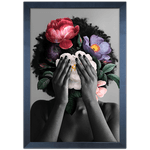 Mulher Florida 08 - Quadro com Moldura - Preto, Marrom, Rústico ou Branco