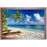 Praia 01 - Quadro com Moldura - Preto, Marrom, Rústico ou Branco