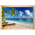 Praia 01 - Quadro com Moldura - Preto, Marrom, Rústico ou Branco