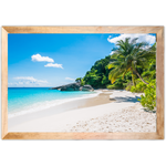 Praia 02 - Quadro com Moldura - Preto, Marrom, Rústico ou Branco