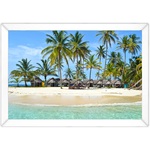 Praia 04 - Quadro com Moldura - Preto, Marrom, Rústico ou Branco