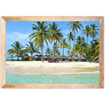 Praia 04 - Quadro com Moldura - Preto, Marrom, Rústico ou Branco