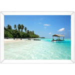 Praia 05 - Quadro com Moldura - Preto, Marrom, Rústico ou Branco