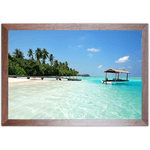 Praia 05 - Quadro com Moldura - Preto, Marrom, Rústico ou Branco