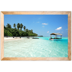 Praia 05 - Quadro com Moldura - Preto, Marrom, Rústico ou Branco