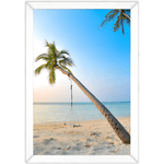 Praia 06 - Quadro com Moldura - Preto, Marrom, Rústico ou Branco