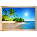 Praia 07 - Quadro com Moldura - Preto, Marrom, Rústico ou Branco