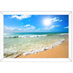 Praia 09 - Quadro com Moldura - Preto, Marrom, Rústico ou Branco