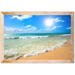 Praia 09 - Quadro com Moldura - Preto, Marrom, Rústico ou Branco