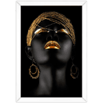 Preto e Dourado 01 - Quadro com Moldura - Preto, Marrom, Rústico ou Branco