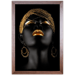 Preto e Dourado 01 - Quadro com Moldura - Preto, Marrom, Rústico ou Branco