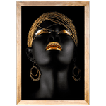 Preto e Dourado 01 - Quadro com Moldura - Preto, Marrom, Rústico ou Branco