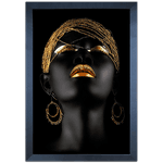 Preto e Dourado 01 - Quadro com Moldura - Preto, Marrom, Rústico ou Branco