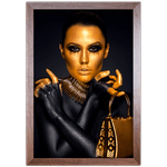 Preto e Dourado 02 - Quadro com Moldura - Preto, Marrom, Rústico ou Branco