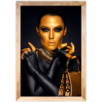 Preto e Dourado 02 - Quadro com Moldura - Preto, Marrom, Rústico ou Branco