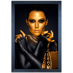 Preto e Dourado 02 - Quadro com Moldura - Preto, Marrom, Rústico ou Branco