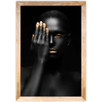 Preto e Dourado 03 - Quadro com Moldura - Preto, Marrom, Rústico ou Branco