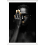 Preto e Dourado 03 - Quadro com Moldura - Preto, Marrom, Rústico ou Branco