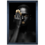 Preto e Dourado 03 - Quadro com Moldura - Preto, Marrom, Rústico ou Branco