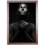 Preto e Dourado 04 - Quadro com Moldura - Preto, Marrom, Rústico ou Branco