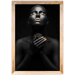 Preto e Dourado 04 - Quadro com Moldura - Preto, Marrom, Rústico ou Branco