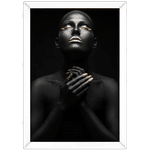 Preto e Dourado 04 - Quadro com Moldura - Preto, Marrom, Rústico ou Branco