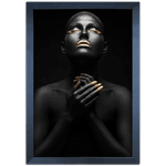 Preto e Dourado 04 - Quadro com Moldura - Preto, Marrom, Rústico ou Branco