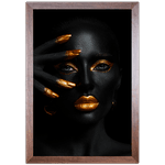 Preto e Dourado 05 - Quadro com Moldura - Preto, Marrom, Rústico ou Branco
