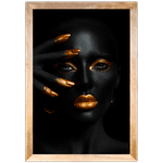 Preto e Dourado 05 - Quadro com Moldura - Preto, Marrom, Rústico ou Branco