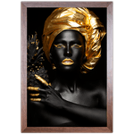 Preto e Dourado 06 - Quadro com Moldura - Preto, Marrom, Rústico ou Branco